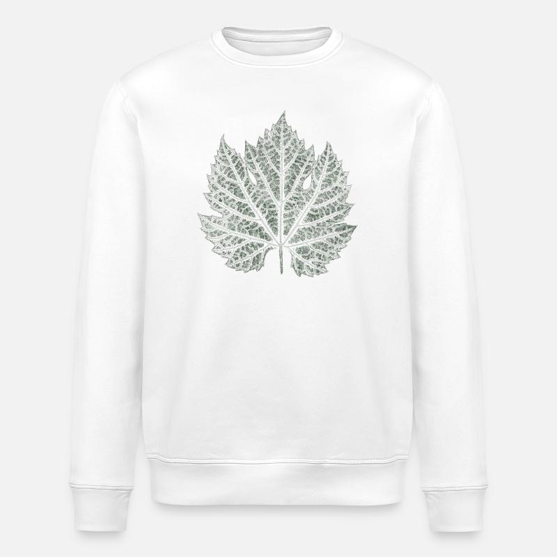 Grape Leaf / Nature Graphic Leaf - Stanley/Stella ROLLER Unisex Organic Sweatshirt - white