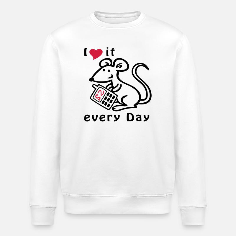 Mobile Phone, Mouse, Chat - Stanley/Stella ROLLER Unisex Organic Sweatshirt - white