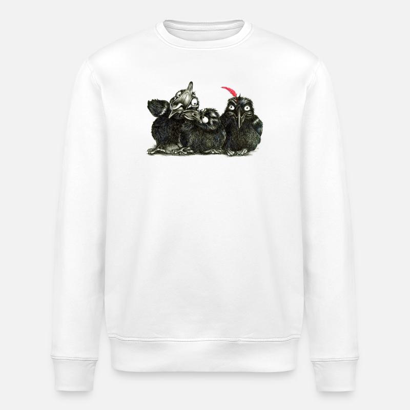 drei junge freche kraehen - Stanley/Stella Unisex Bio-Sweatshirt ROLLER - Weiß