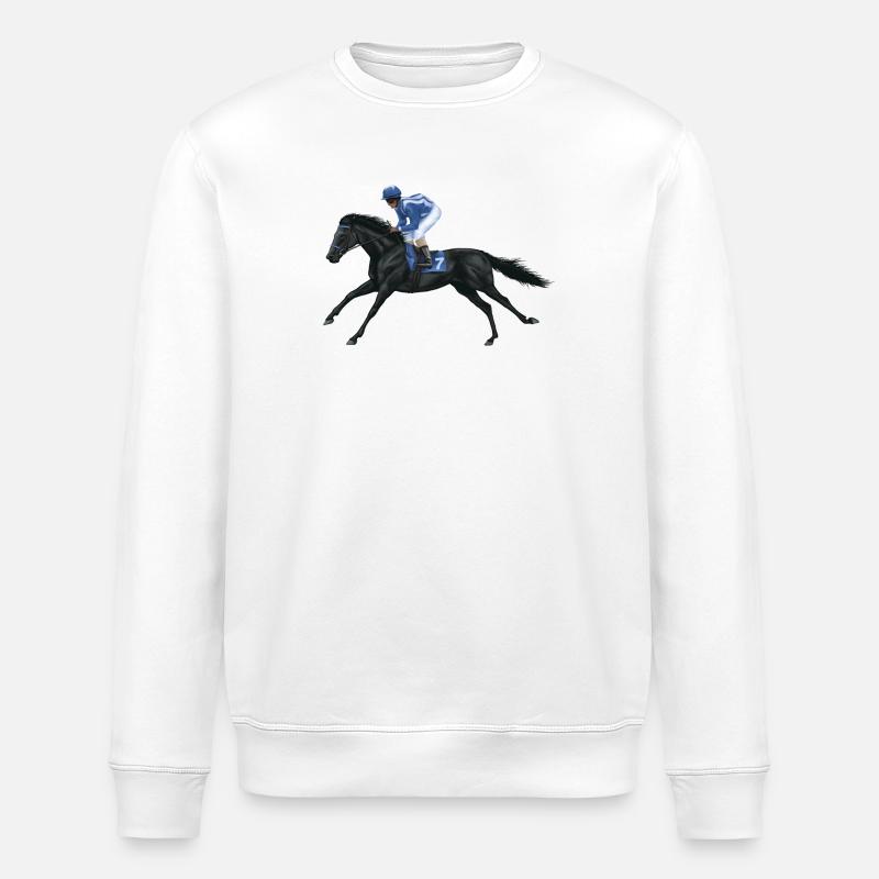 Cheval de race noire - Sweat bio ROLLER Stanley/Stella Unisexe - blanc
