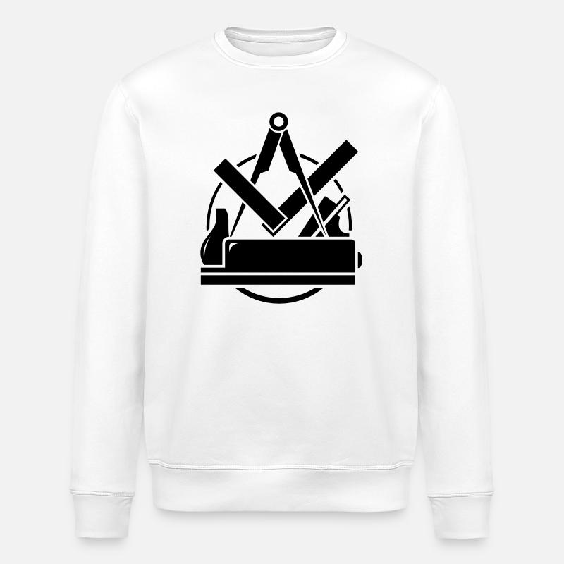 Carpenter emblem, Carpenter Logo - Stanley/Stella ROLLER Unisex Organic Sweatshirt - white