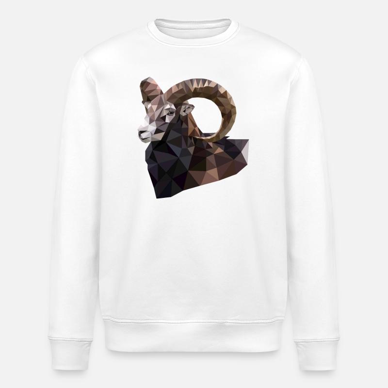 Steinbock, Sternzeichen, Alpen, Berge, Schweiz - Stanley/Stella Unisex Bio-Sweatshirt ROLLER - Weiß