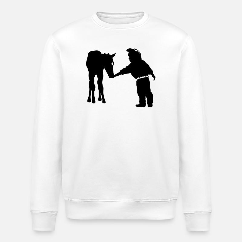 Cowboy - Stanley/Stella ROLLER Unisex Organic Sweatshirt - white
