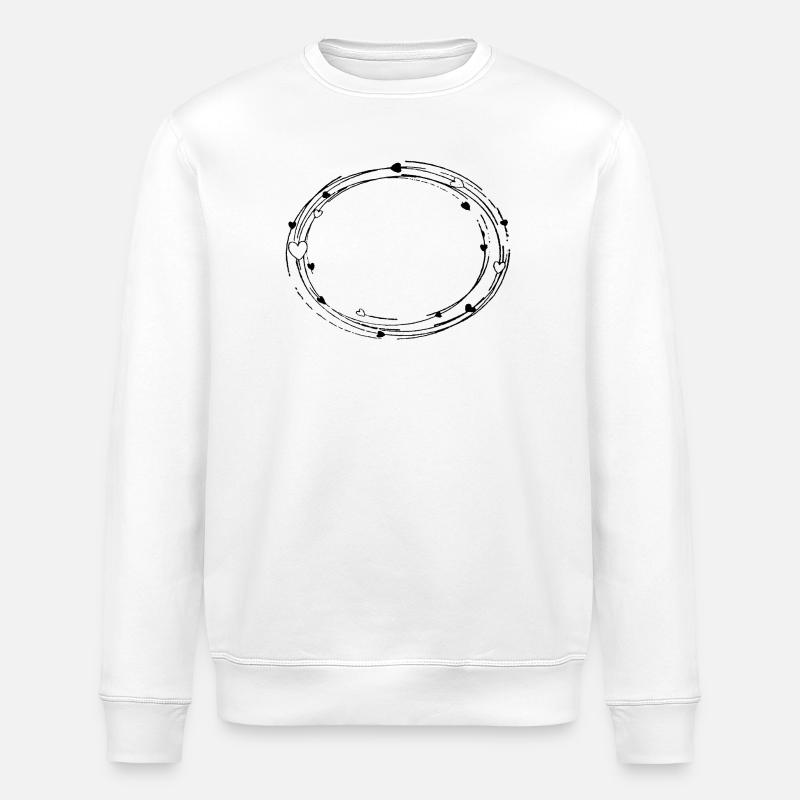 Deko oval mit Herzen - Rahmen Hintergrund - Stanley/Stella Unisex Bio-Sweatshirt ROLLER - Weiß
