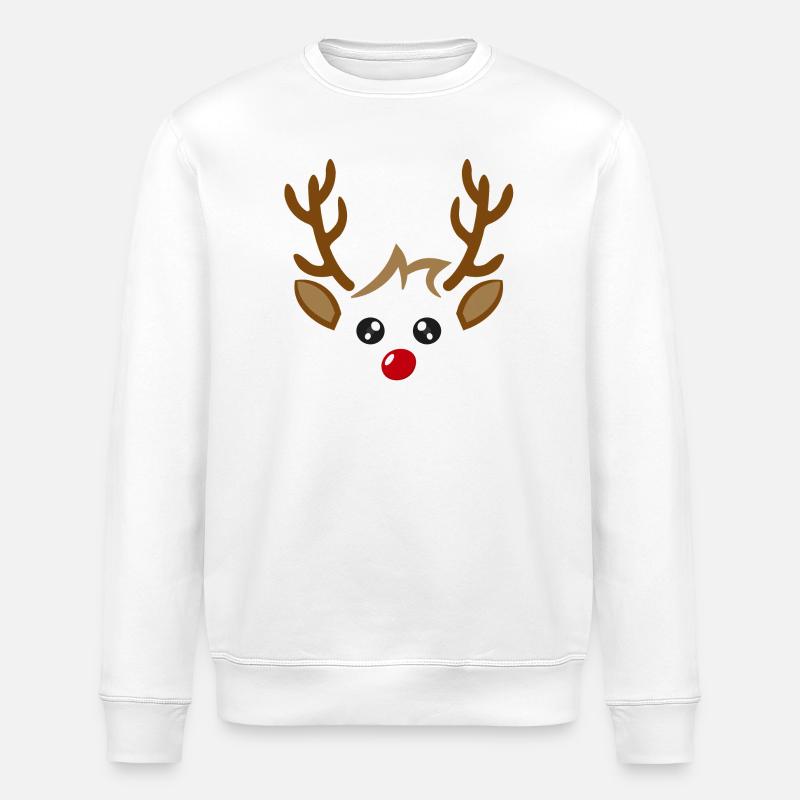 Renne visage garçon noël noël - Sweat bio ROLLER Stanley/Stella Unisexe - blanc