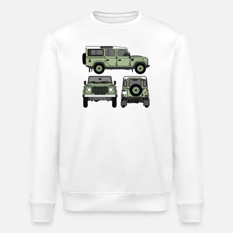 Defender 110 - Sides - Stanley/Stella ROLLER Unisex Organic Sweatshirt - white