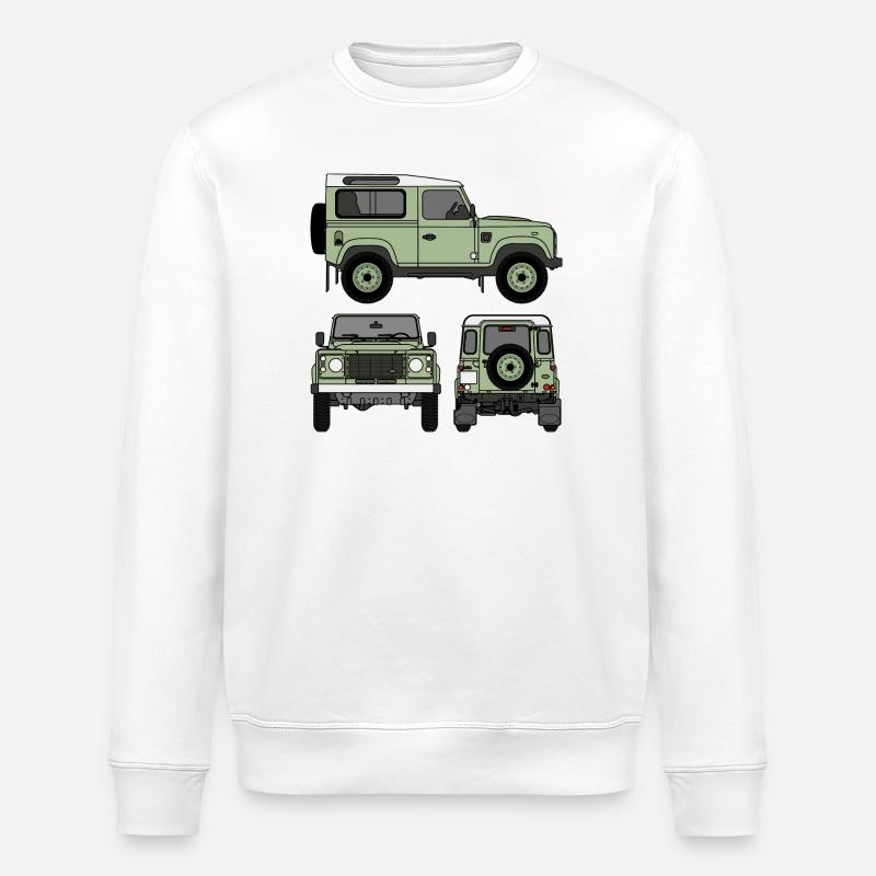 Defender 90 - Sides - Stanley/Stella ROLLER Unisex Organic Sweatshirt - white