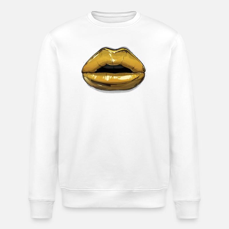 Or bouche - Sweat bio ROLLER Stanley/Stella Unisexe - blanc
