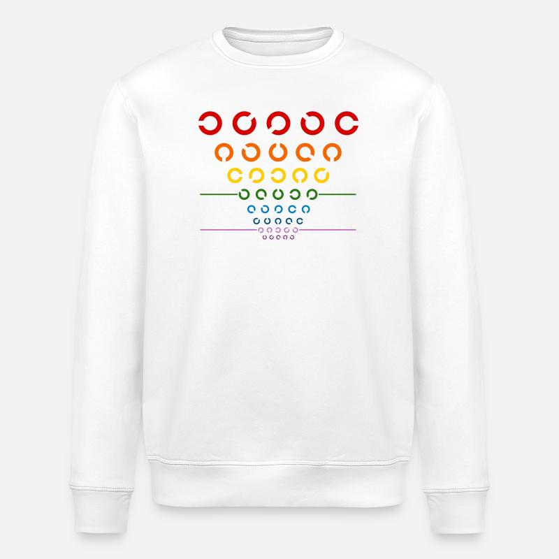 Regenbogen Sehtest - Stanley/Stella Unisex Bio-Sweatshirt ROLLER - Weiß