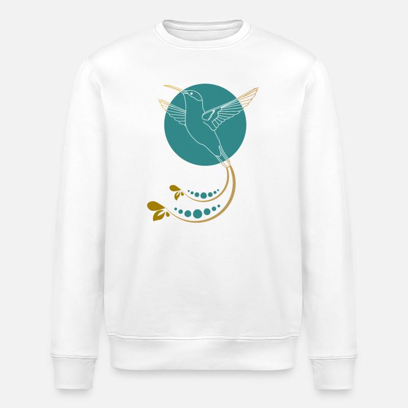 Colibri doré avec ornements - Sweat bio ROLLER Stanley/Stella Unisexe - blanc