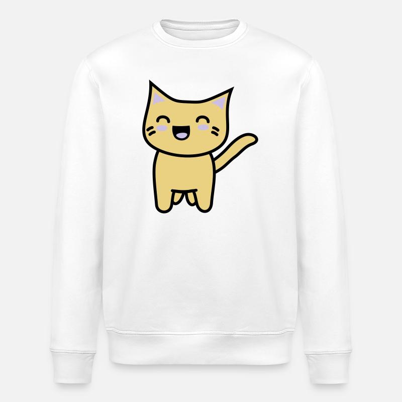 Kawaii Kitteh would be - Stanley/Stella ROLLER Unisex Organic Sweatshirt - white