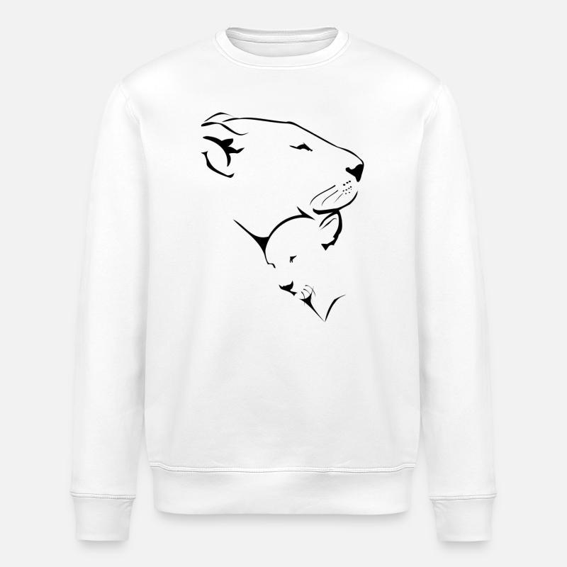 Löwin und ihr Löwe - Stanley/Stella Unisex Bio-Sweatshirt ROLLER - Weiß