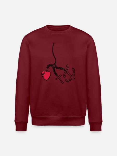 faith, love, hope heart - Stanley/Stella ROLLER Unisex Organic Sweatshirt - white