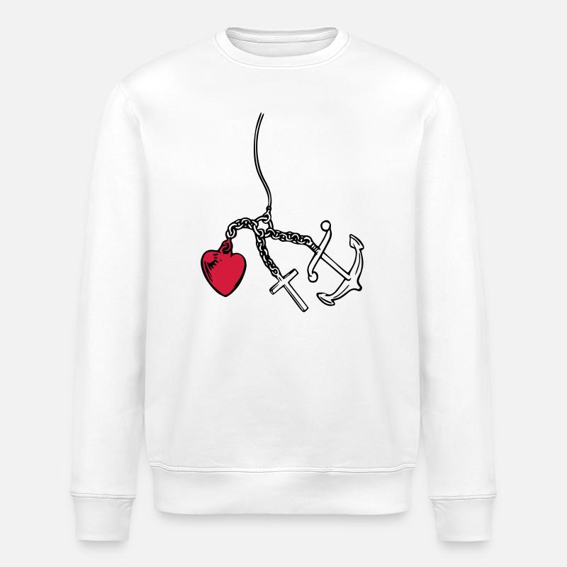 glaube liebe hoffnung herz - Stanley/Stella Unisex Bio-Sweatshirt ROLLER - Weiß