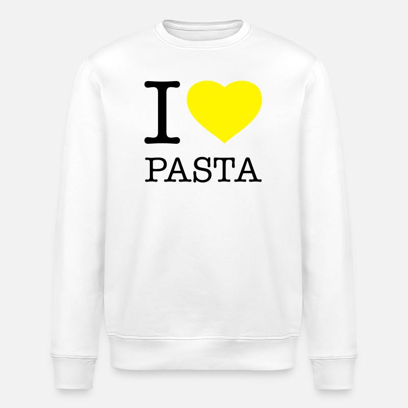 I LOVE PASTA Macaroni Noodles - Stanley/Stella ROLLER Unisex Organic Sweatshirt - white