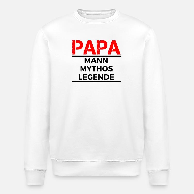 Dad, man, myth, legend - Stanley/Stella ROLLER Unisex Organic Sweatshirt - white