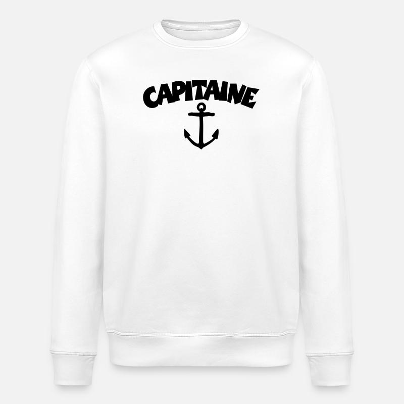 Capitaine Ancre - Sweat bio ROLLER Stanley/Stella Unisexe - blanc