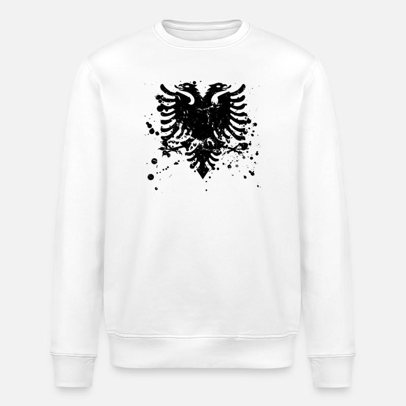 Drapeau albanais « albanais » - Sweat bio ROLLER Stanley/Stella Unisexe - blanc