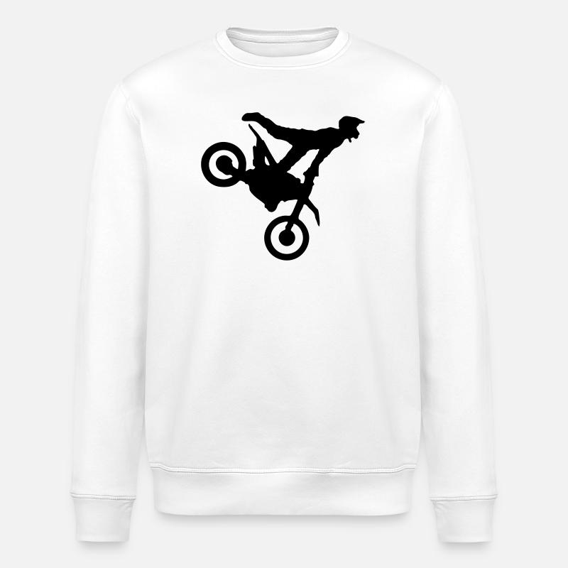 Motorcross - Stanley/Stella ROLLER Unisex Organic Sweatshirt - white