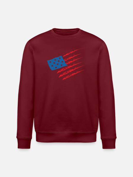USA Usa Amerika Flag - Stanley/Stella økologisk unisex-sweatshirt ROLLER - hvid
