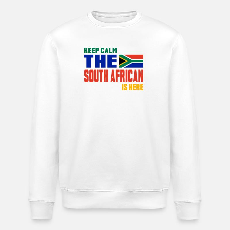 Keep Calm Afrique du Sud / Cadeau couleurs nationales - Sweat bio ROLLER Stanley/Stella Unisexe - blanc
