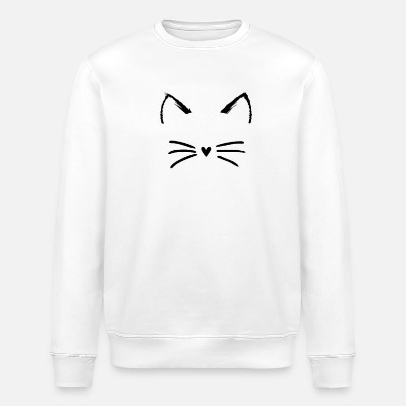 funny cat - Stanley/Stella ROLLER Unisex Organic Sweatshirt - white