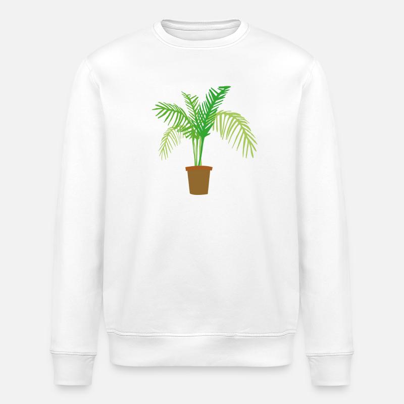 palm tree - Stanley/Stella ROLLER Unisex Organic Sweatshirt - white