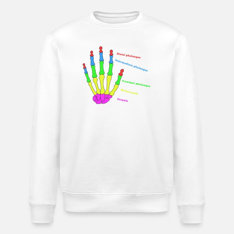 Hand Knochen Anatomie Mensch Evolution Physio - Stanley/Stella Unisex Bio-Sweatshirt ROLLER - Weiß