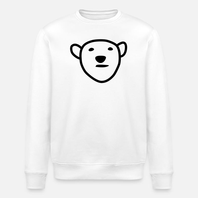 Eisbär Kopf - Stanley/Stella Unisex Bio-Sweatshirt ROLLER - Weiß