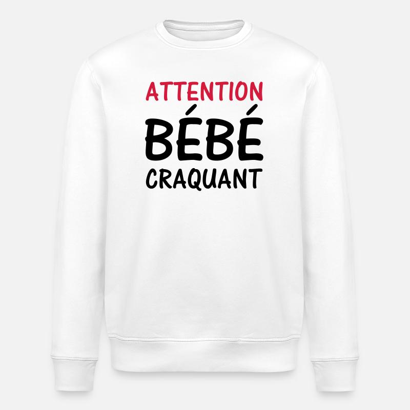Attention BEBE craquant ! - Sweat bio ROLLER Stanley/Stella Unisexe - blanc