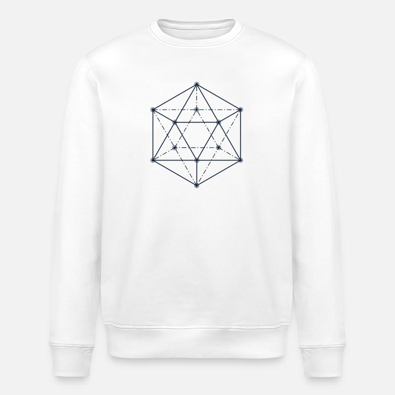 Design géométrique abstrait bleu - Sweat bio ROLLER Stanley/Stella Unisexe - blanc