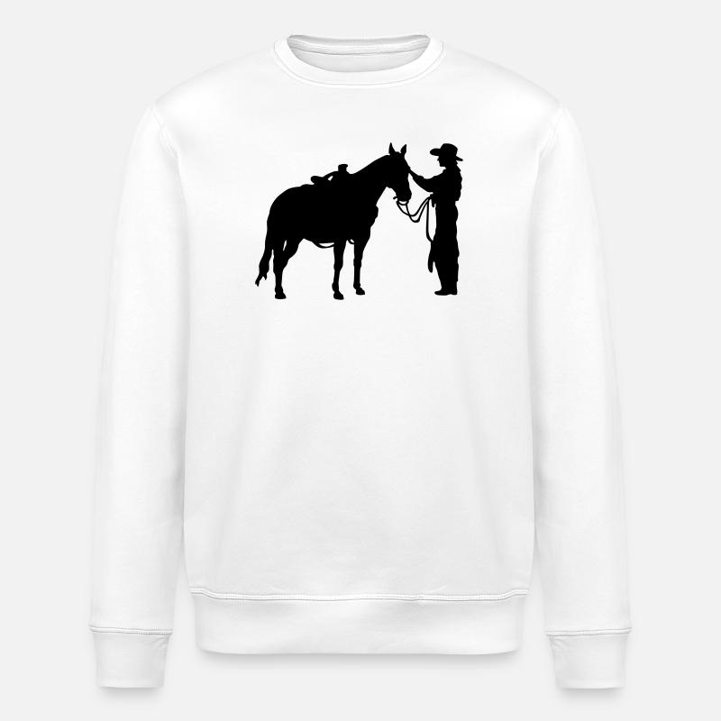 Femme avec le cheval - Sweat bio ROLLER Stanley/Stella Unisexe - blanc