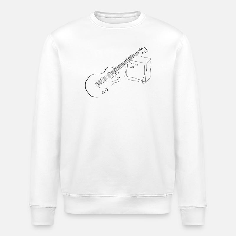 E Gitarre - Stanley/Stella Unisex Bio-Sweatshirt ROLLER - Weiß