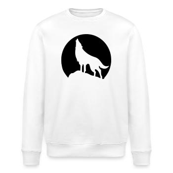 Wolf - Mond - Stanley/Stella Unisex Bio-Sweatshirt ROLLER - Weiß - Vorne - Nik (191cm)