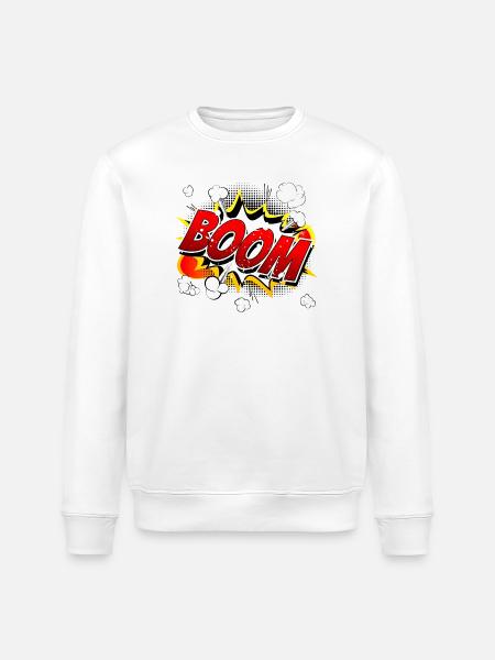 Boom Comic Graphic - Stanley/Stella ROLLER Unisex Organic Sweatshirt - white