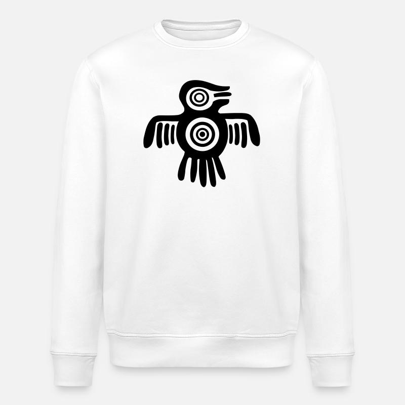 Oiseau aztèque - Sweat bio ROLLER Stanley/Stella Unisexe - blanc