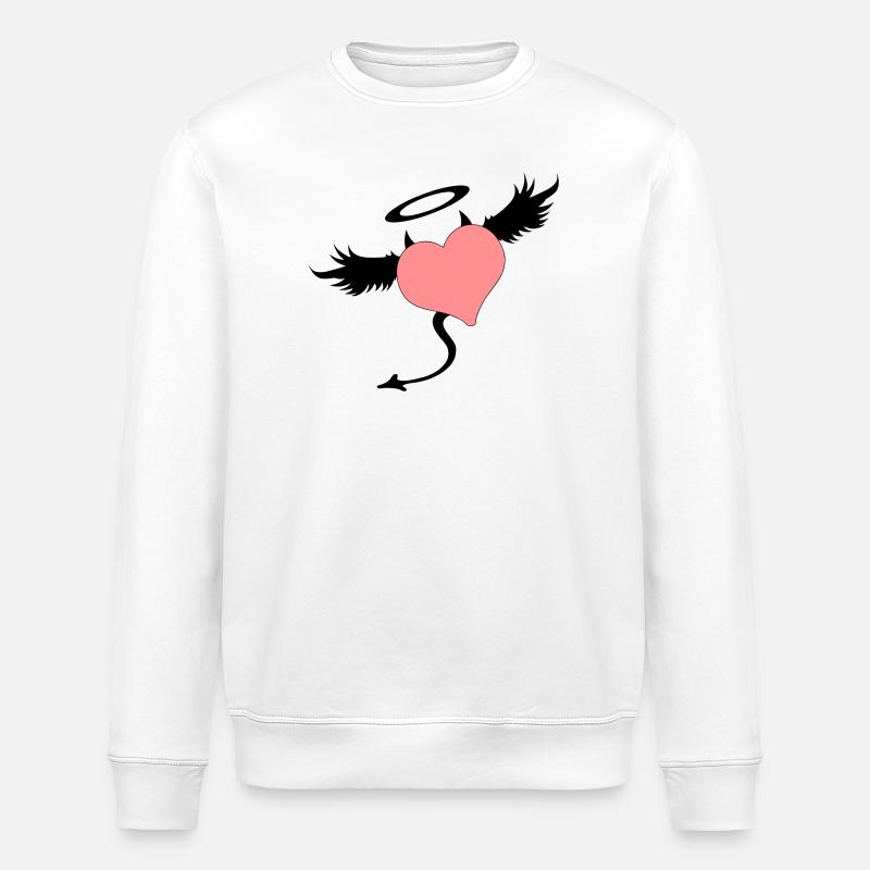 Halb Engel & Teufel - Stanley/Stella Unisex Bio-Sweatshirt ROLLER - Weiß