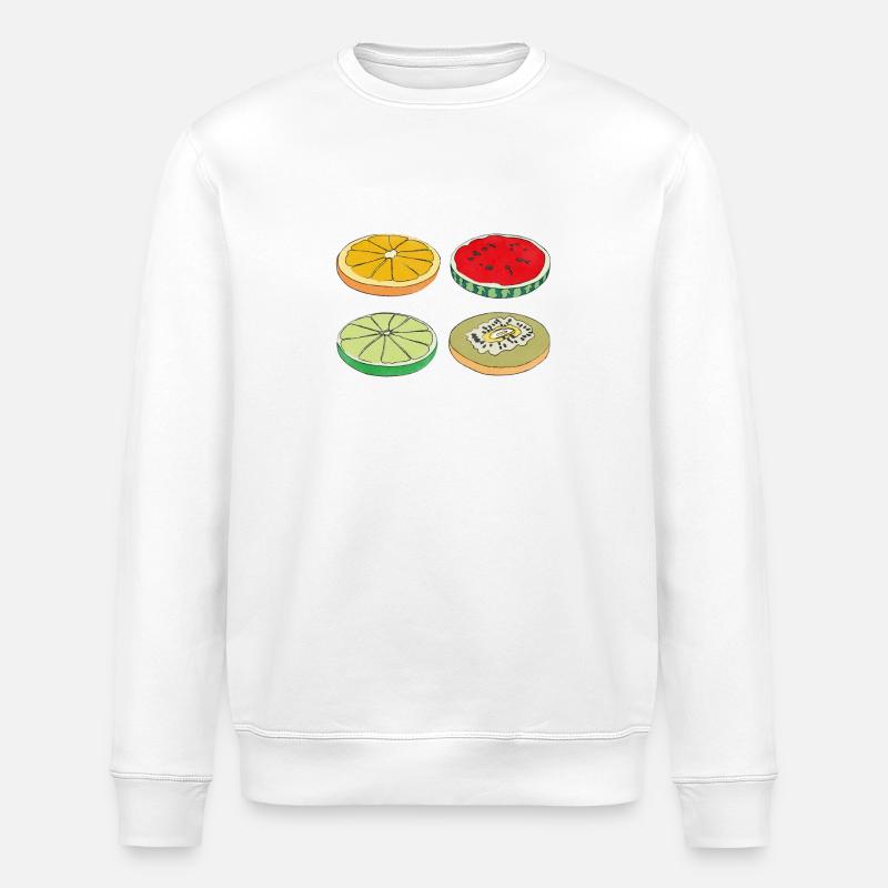 fruits tranches d’été savoureux plaisir cadeau - Sweat bio ROLLER Stanley/Stella Unisexe - blanc