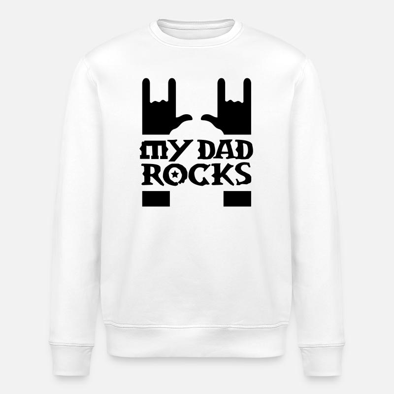 papa - my dad rocks - Stanley/Stella Unisex Bio-Sweatshirt ROLLER - Weiß