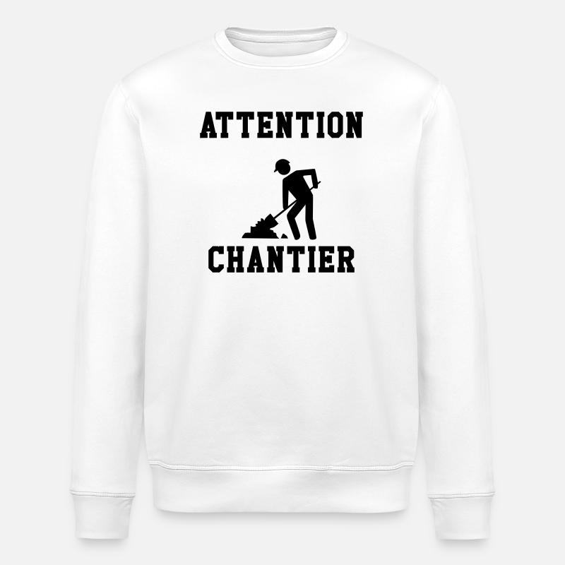 Attention Chantier - Sweat bio ROLLER Stanley/Stella Unisexe - blanc
