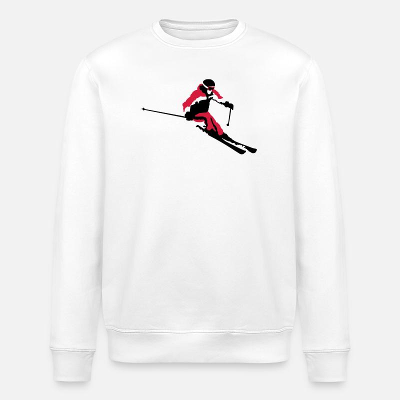 skiing - Stanley/Stella ROLLER Unisex Organic Sweatshirt - white