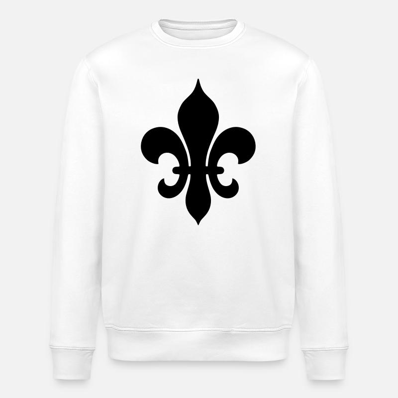 Medieval Fleur de Lis - Stanley/Stella ROLLER Unisex Organic Sweatshirt - white
