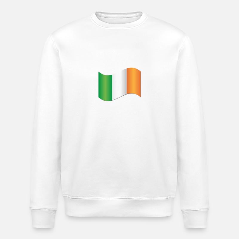 Irische Flagge - Stanley/Stella Unisex Bio-Sweatshirt ROLLER - Weiß
