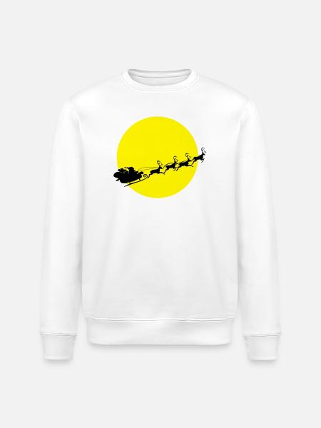 Santa in a Full Moon - Stanley/Stella ROLLER Unisex Organic Sweatshirt - white