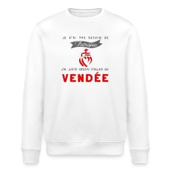 Vendée - thérapie - Sweat bio ROLLER Stanley/Stella Unisexe - blanc - Devant - Nik (191cm)