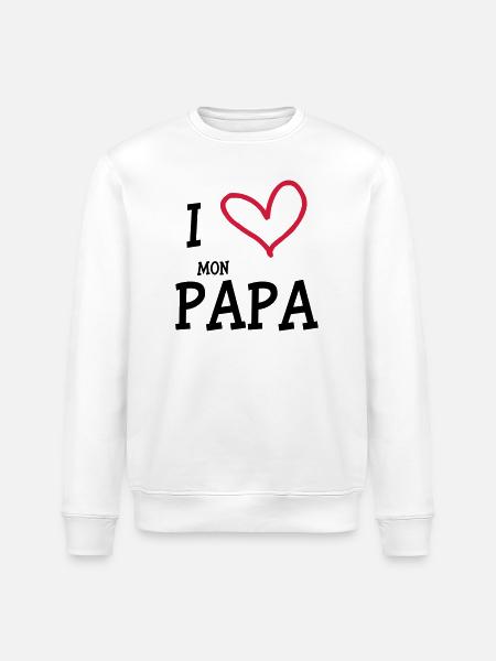 I Love My Dad - Stanley/Stella ROLLER Unisex Organic Sweatshirt - white
