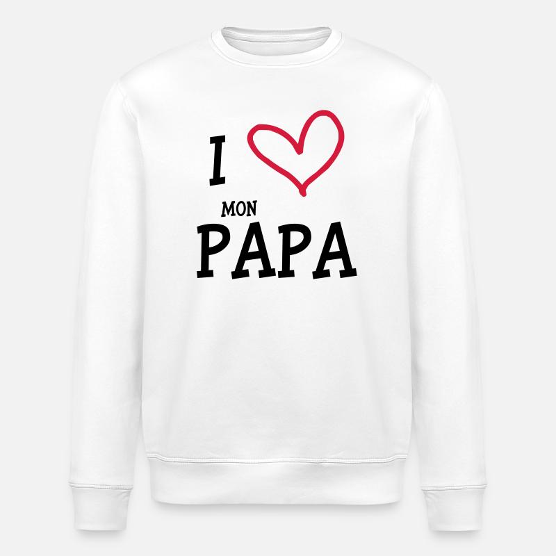 I Love mon Papa - Sweat bio ROLLER Stanley/Stella Unisexe - blanc