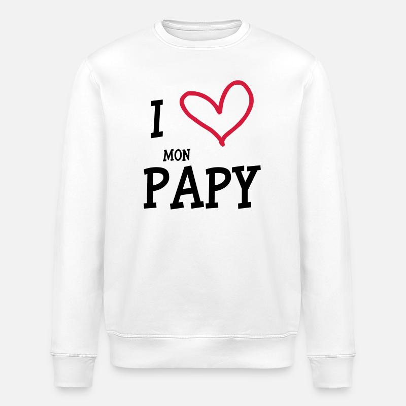 I Love mon Papy - Sweat bio ROLLER Stanley/Stella Unisexe - blanc