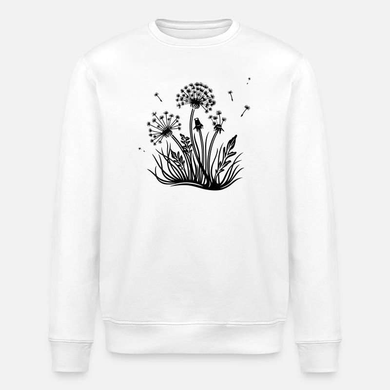 Meadow, dandelion, summer and spring. - Stanley/Stella ROLLER Unisex Organic Sweatshirt - white