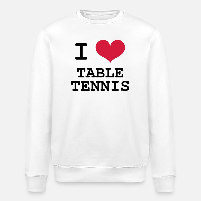 I Love Table Tennis - Stanley/Stella Unisex Bio-Sweatshirt ROLLER - Weiß